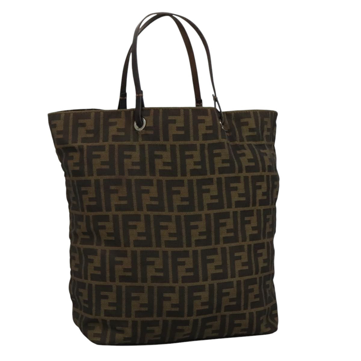 FENDI Zucca Canvas Tote Bag Brown Black bs21600