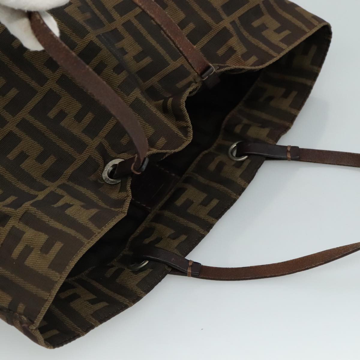 FENDI Zucca Canvas Tote Bag Brown Black bs21600