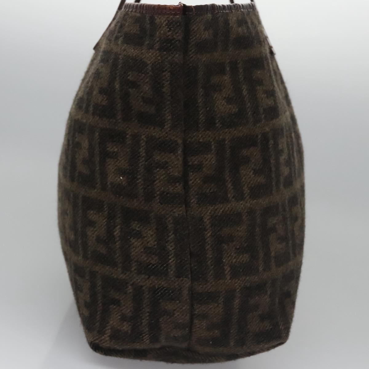 FENDI Zucca Canvas Tote Bag Brown Black bs21636