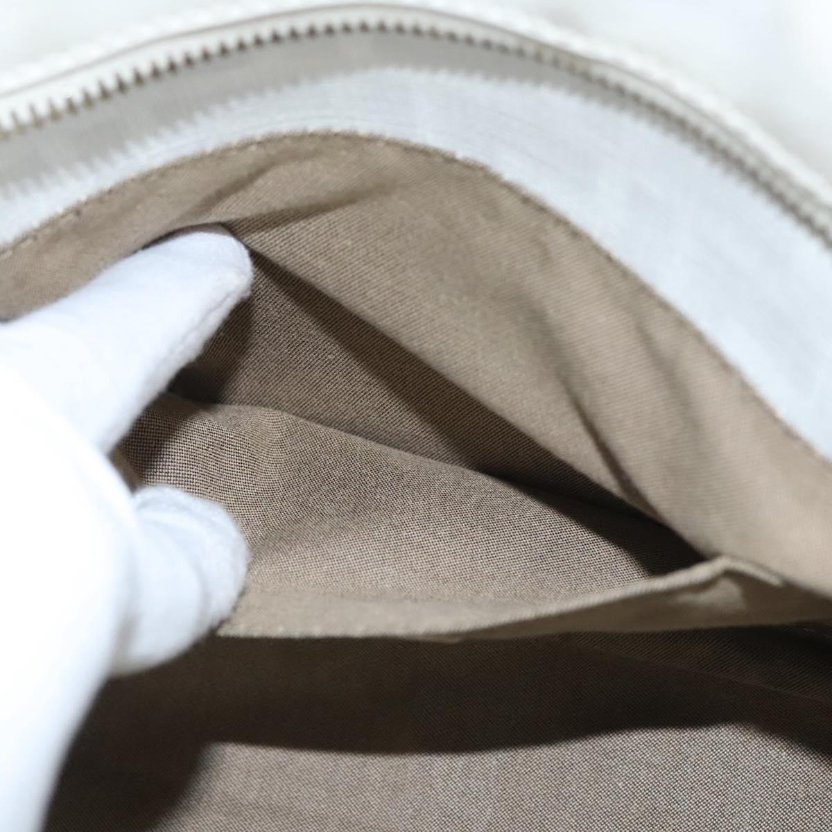 FENDI Zucca Canvas Hand Bag PVC White Gold bs21927
