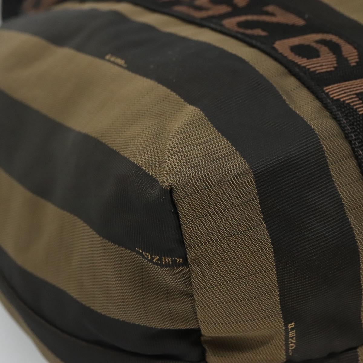 FENDI Pecan Canvas Tote Bag Brown Black gold bs21954