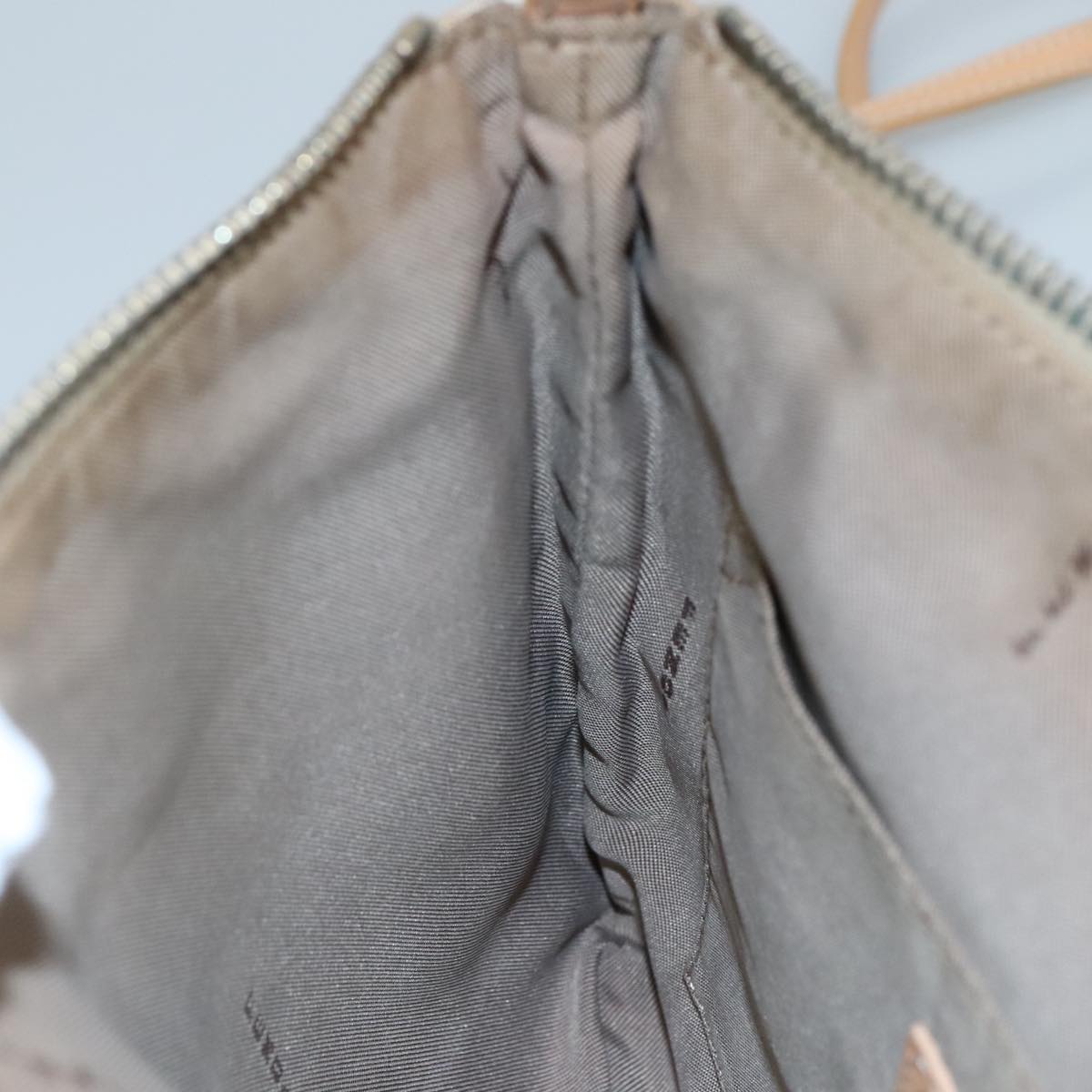 FENDI Zucchino Canvas Shoulder Bag Beige Gold bs21960