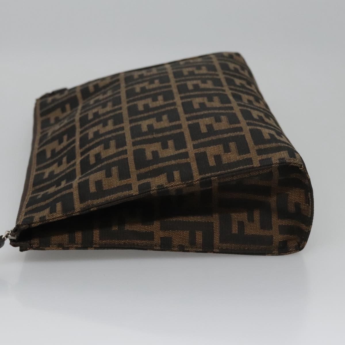 FENDI Zucca Canvas Clutch Bag Brown bs22209