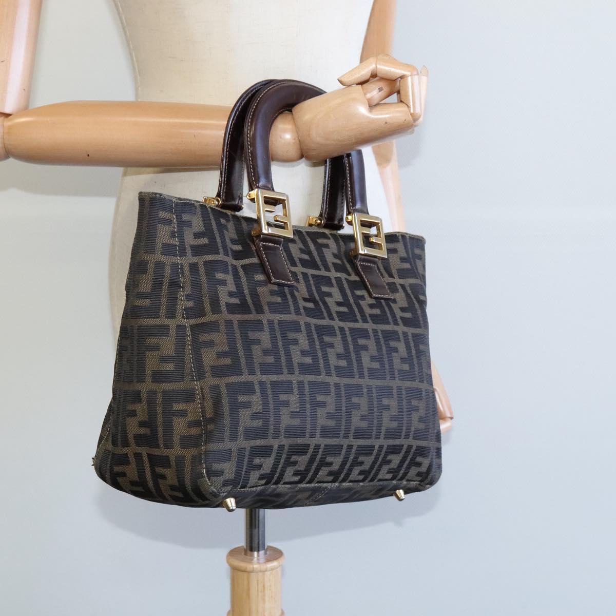 FENDI Zucca Canvas Hand Bag Brown bs22272
