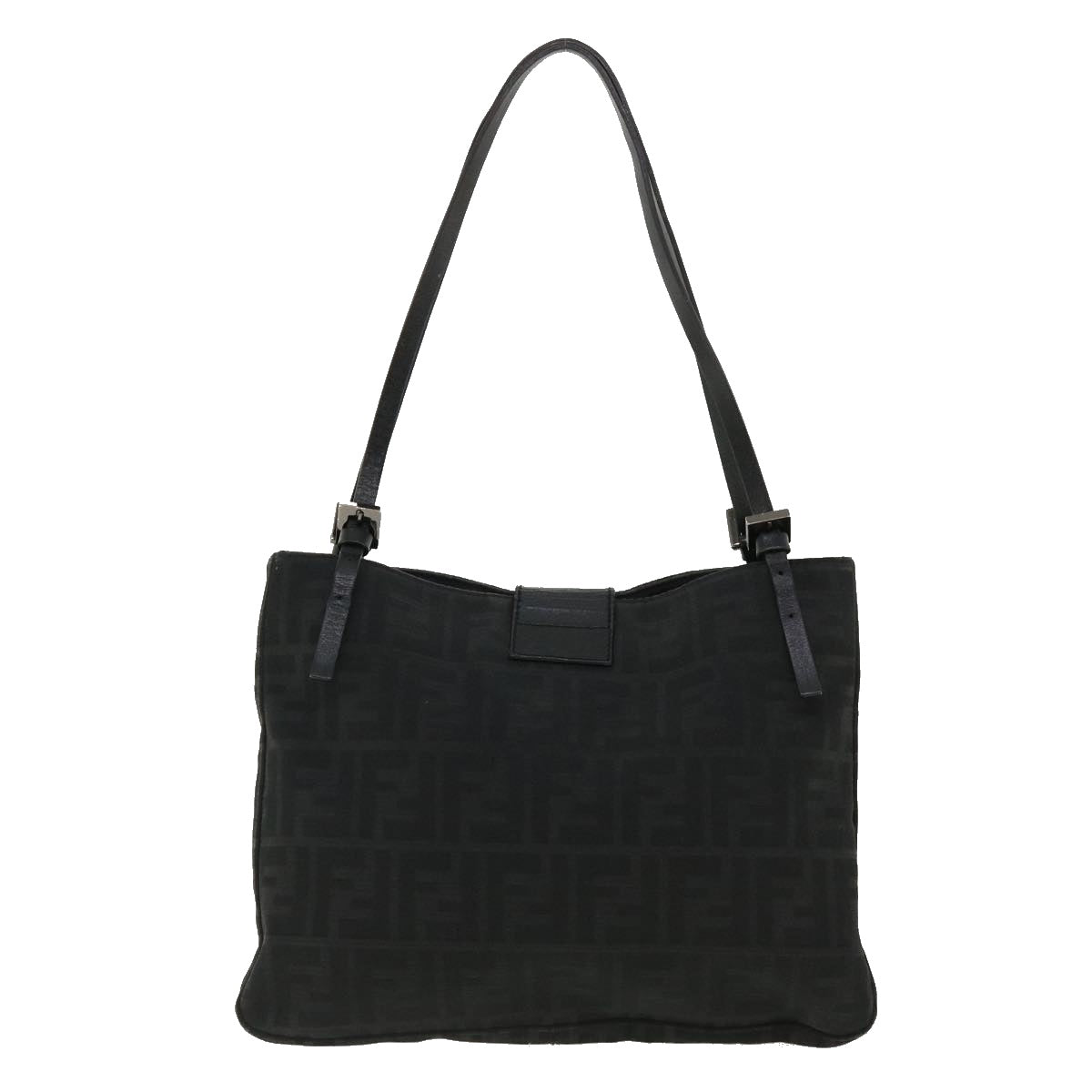FENDI Zucca Canvas Mamma Baguette Shoulder Bag Black bs2667