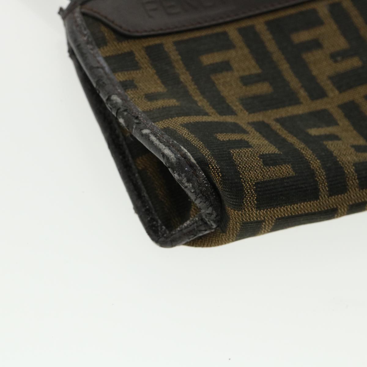 FENDI Zucca Canvas Pouch Brown Black bs2668