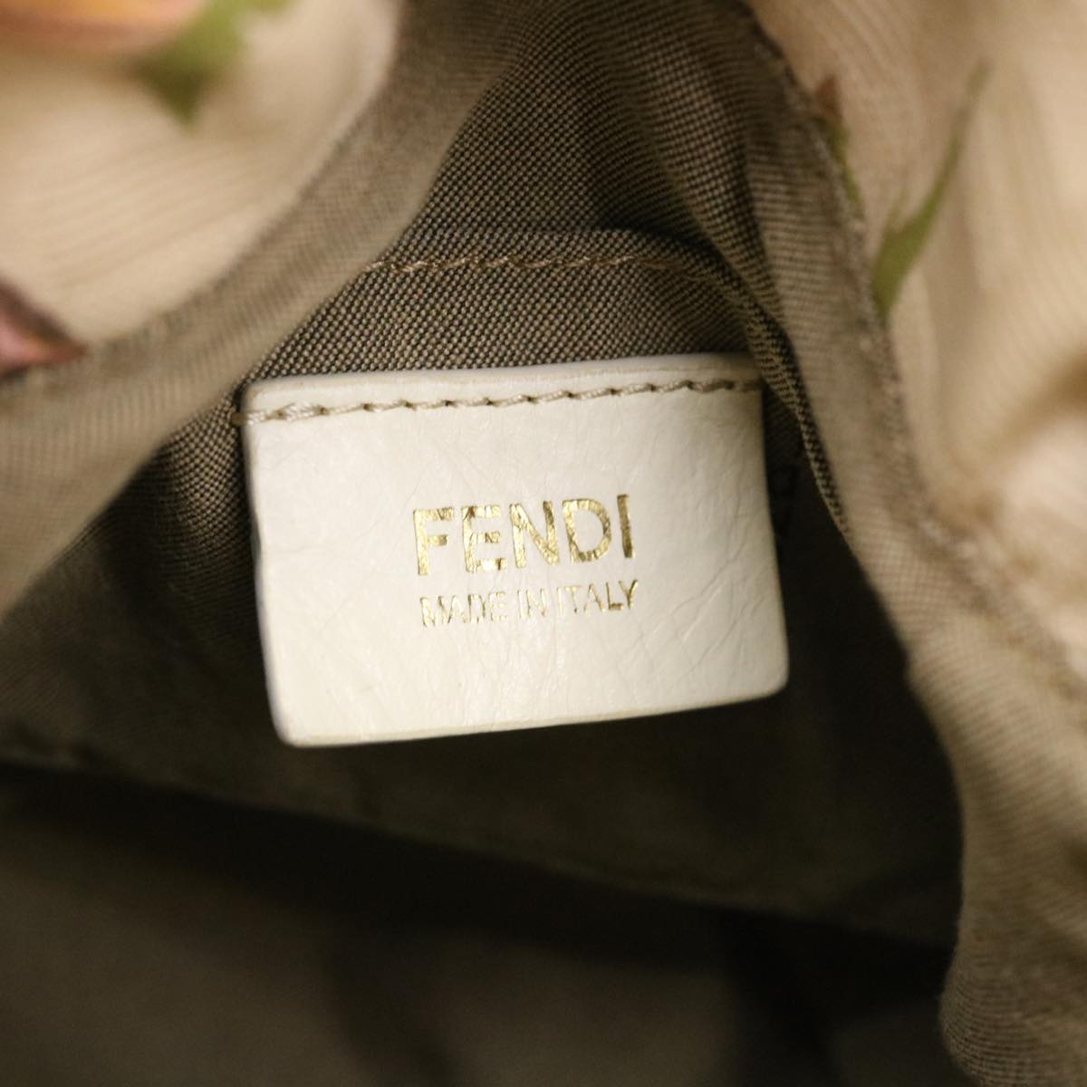 FENDI Zucca Canvas Flower Hand Bag Beige bs3174