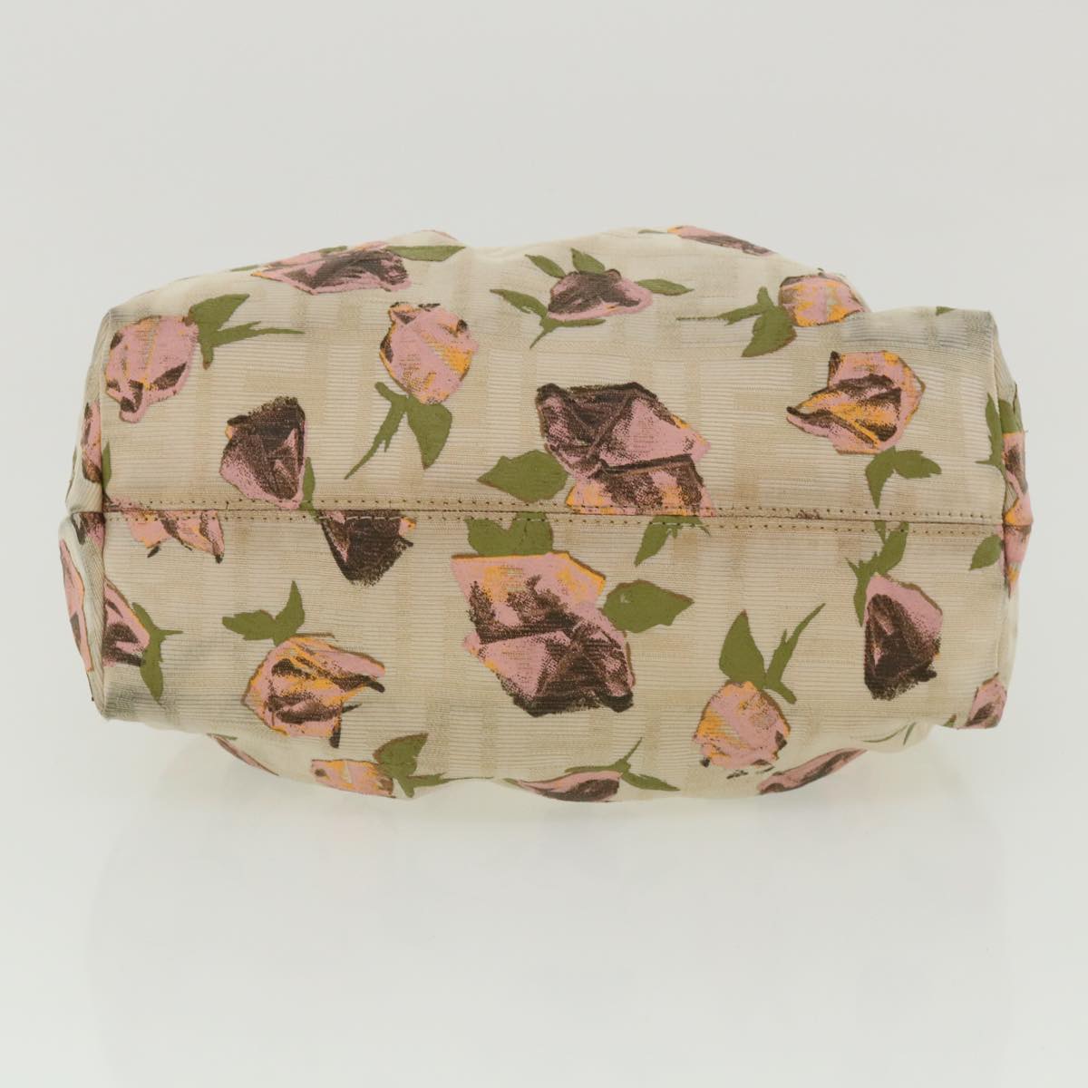 FENDI Zucca Canvas Flower Hand Bag Beige bs3174