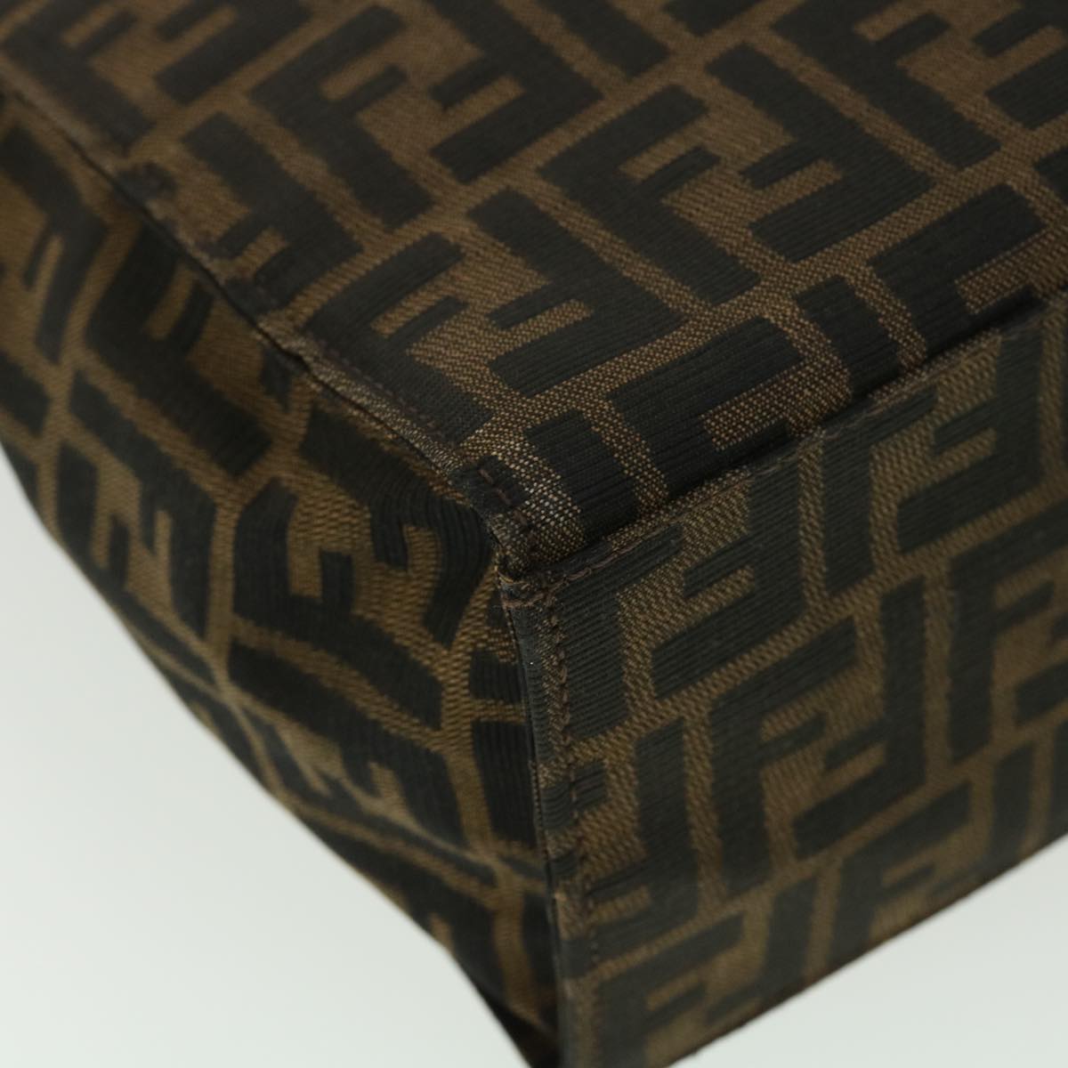 FENDI Zucca Canvas Tote Bag Brown Black bs3224