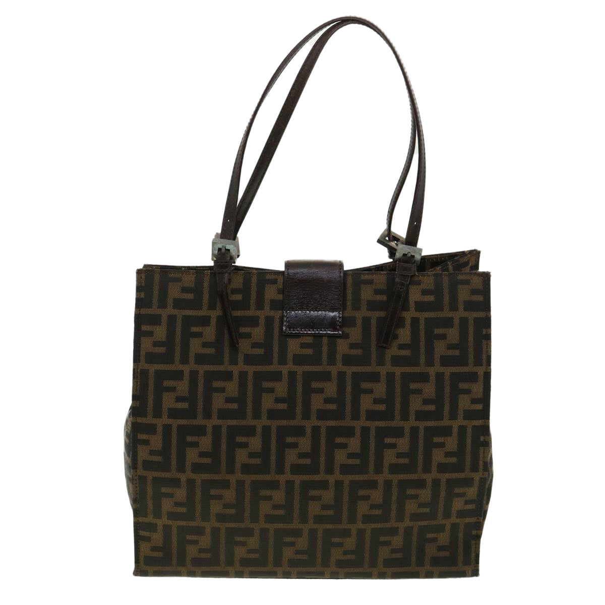 FENDI Zucca Canvas Tote Bag Brown Black bs3224