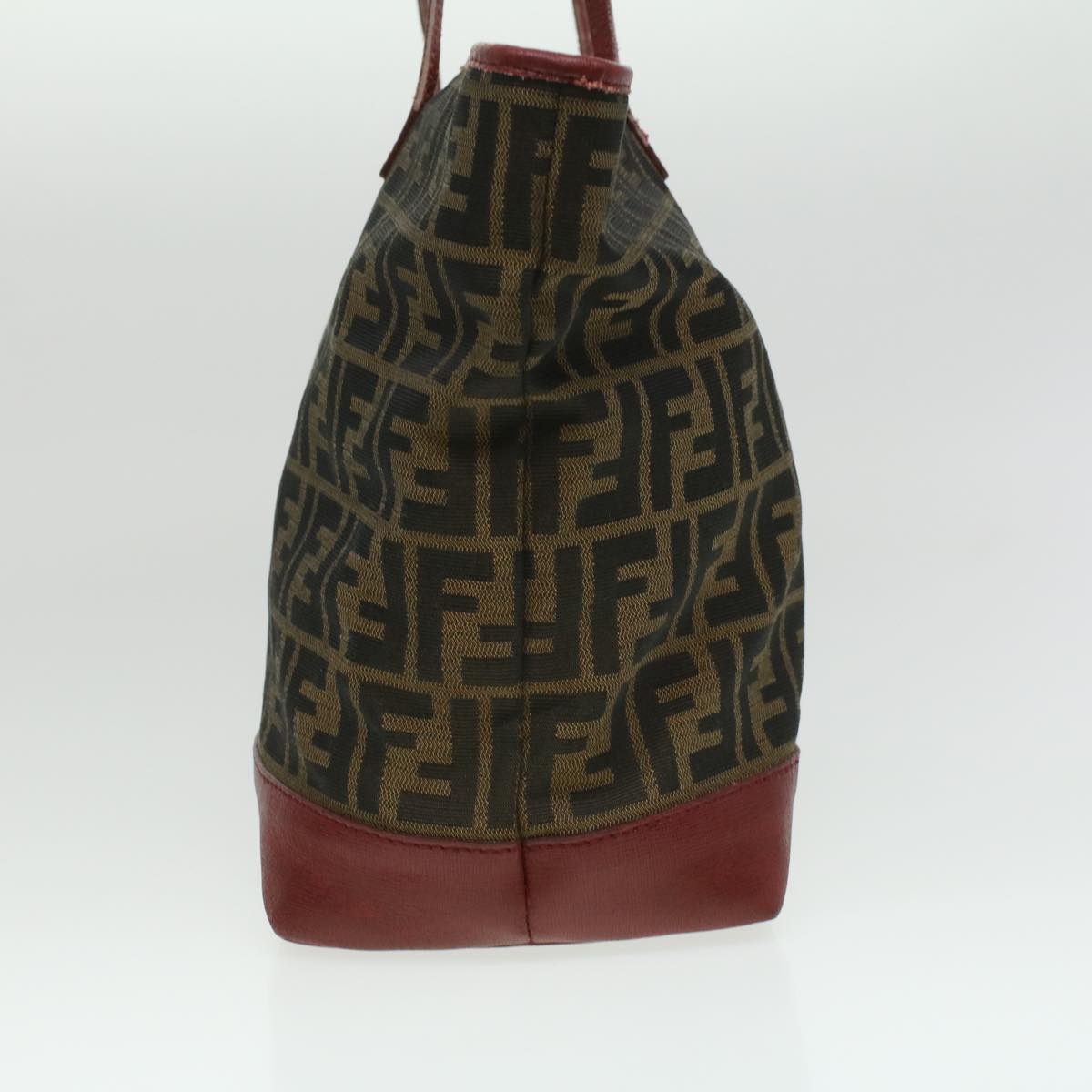 FENDI Zucca Canvas Shoulder Bag Brown Red bs3494