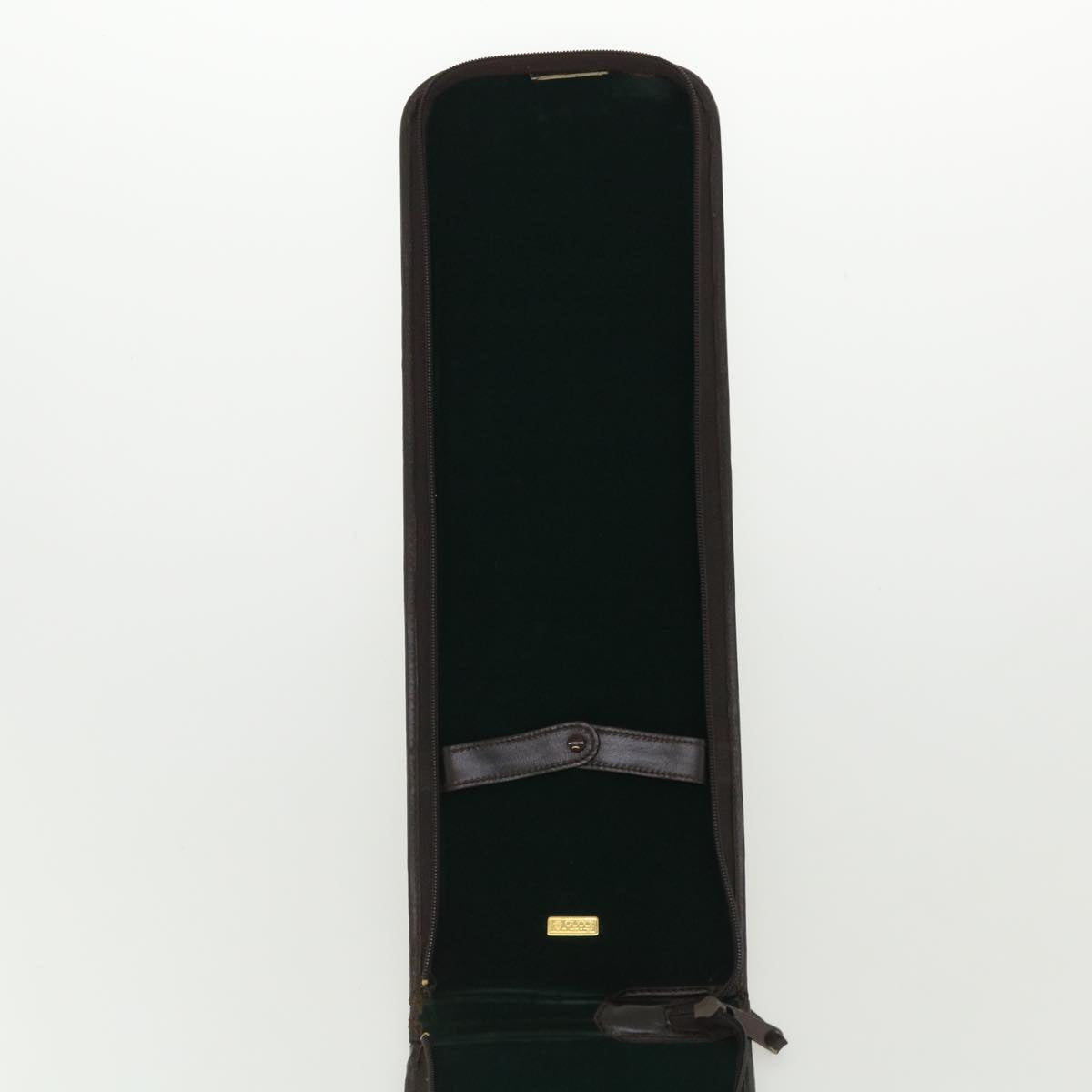 GUCCI Web Sherry Line Necktie Case Leather Brown Green Red bs3500