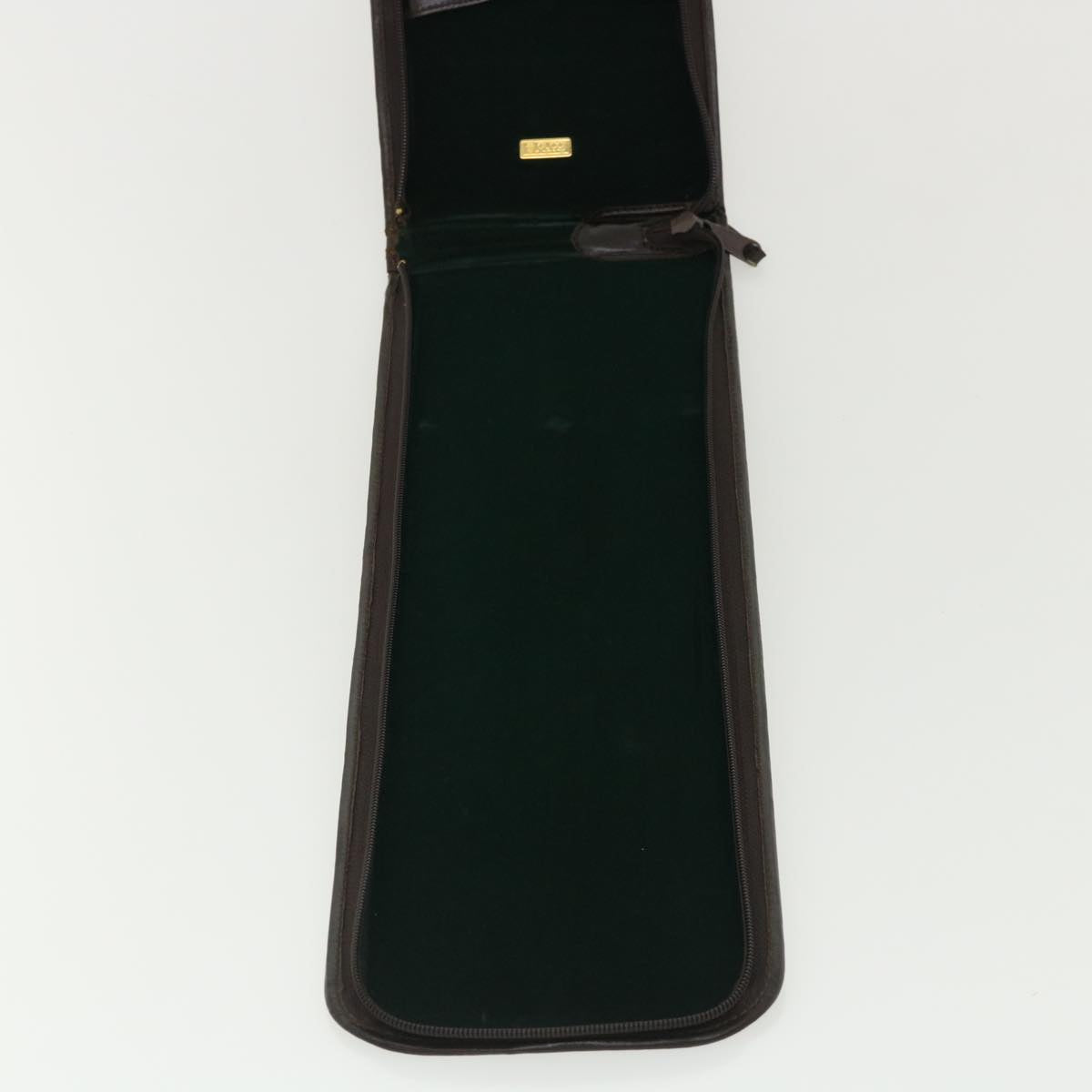 GUCCI Web Sherry Line Necktie Case Leather Brown Green Red bs3500