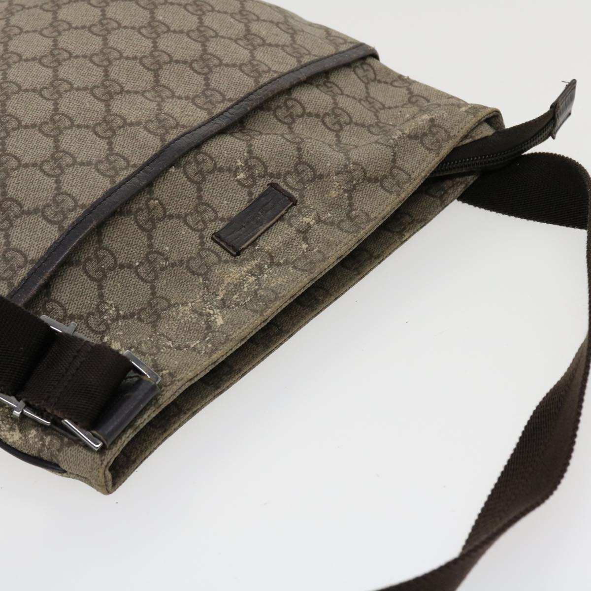 GUCCI GG Canvas Shoulder Bag PVC Leather Beige bs3746