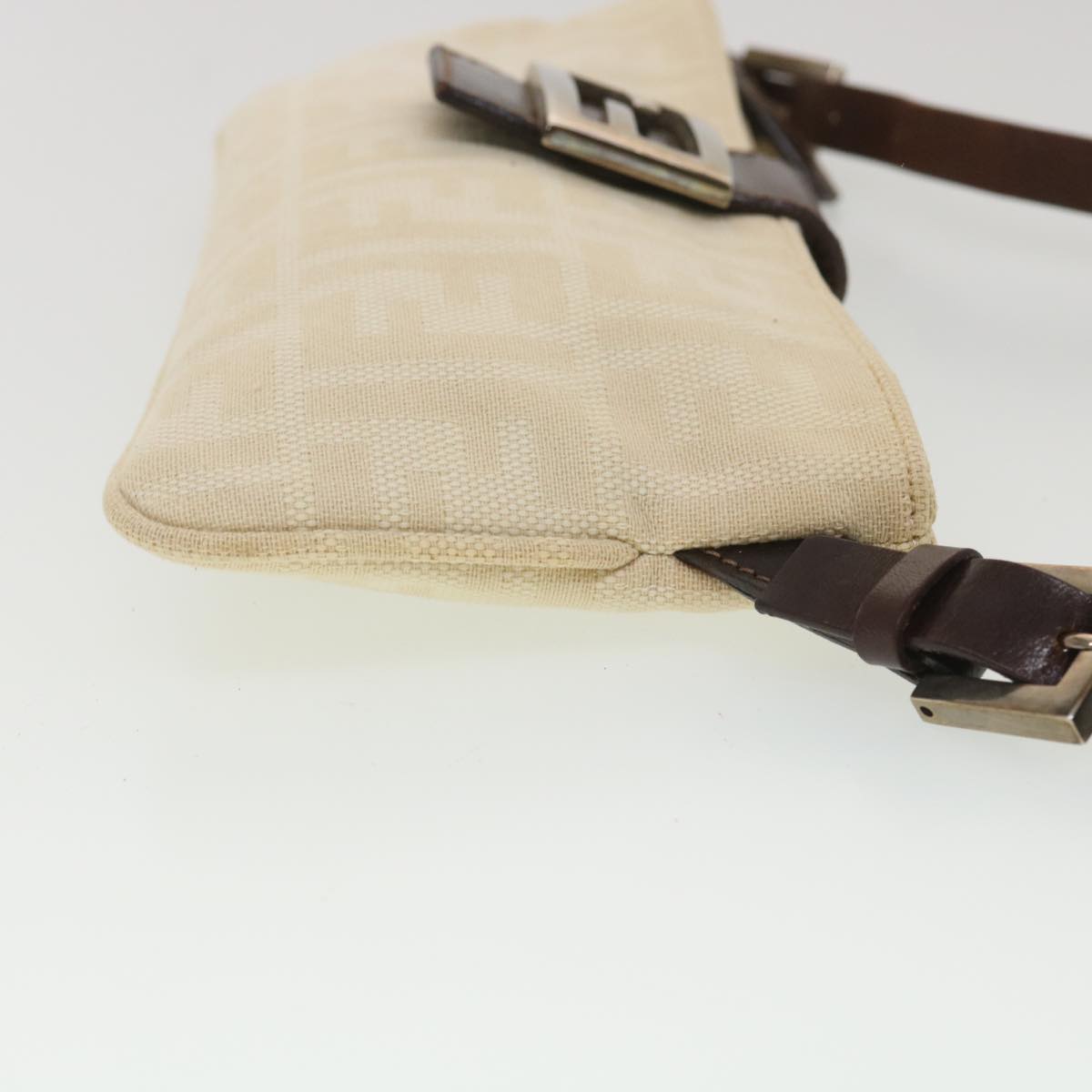 FENDI Zucca Canvas Shoulder Bag Beige bs3996