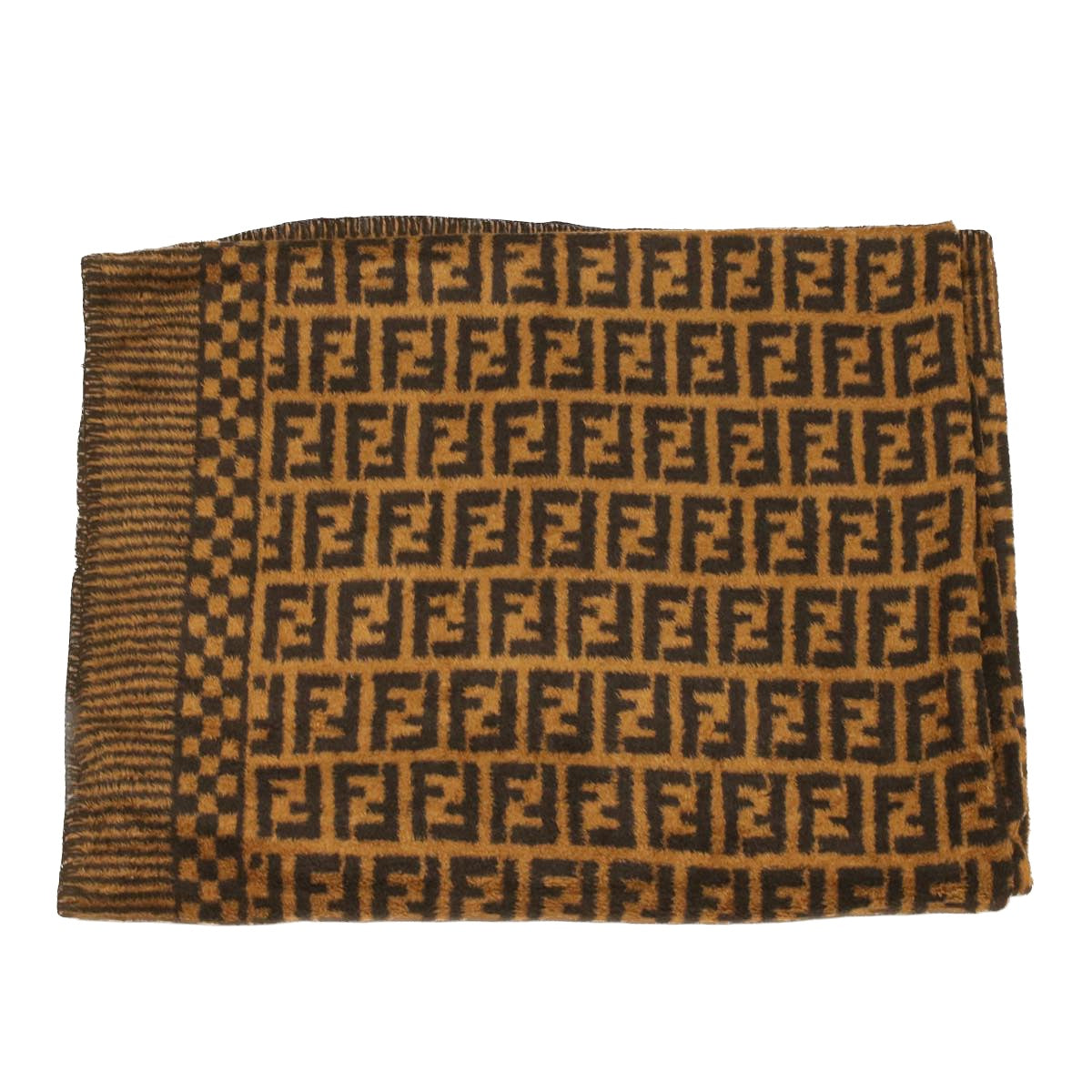 FENDI Zucca Canvas blanket cotton 137x220 Black Brown bs4095