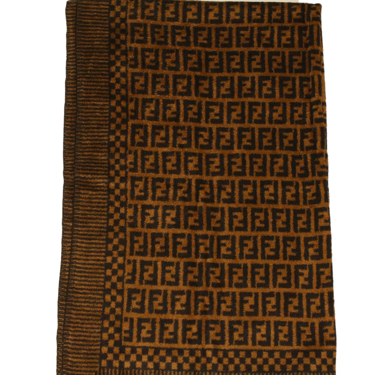 FENDI Zucca Canvas blanket cotton 137x220 Black Brown bs4095