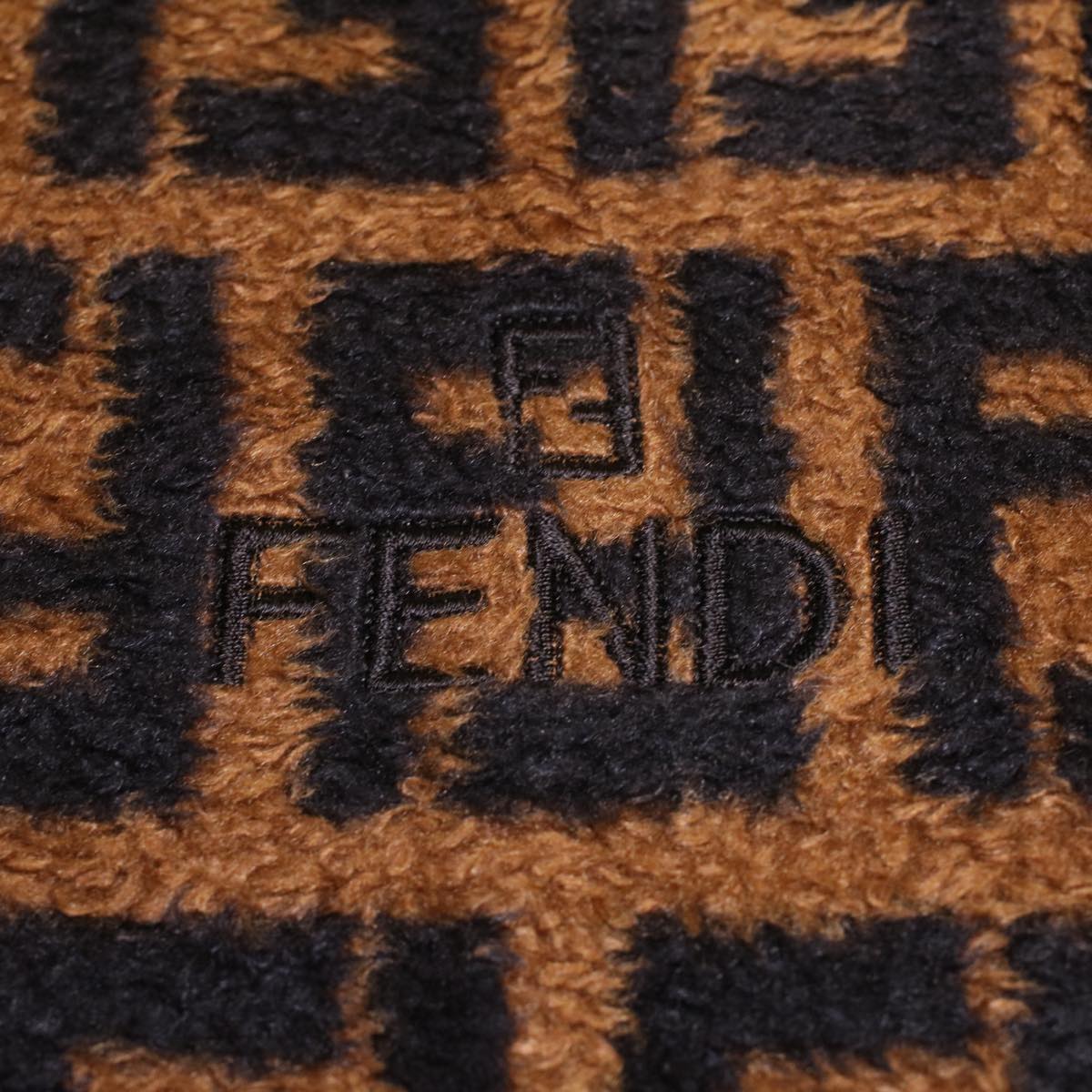 FENDI Zucca Canvas blanket cotton 137x220 Black Brown bs4095