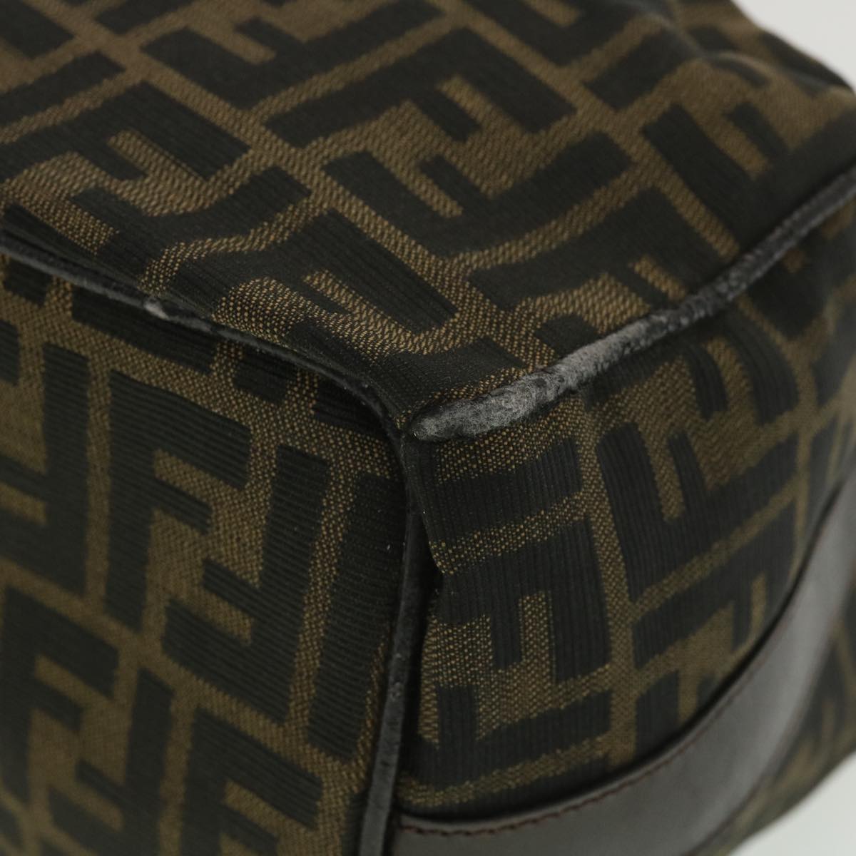FENDI Zucca Canvas Hand Bag Black Brown 2119 26348 098 bs4277