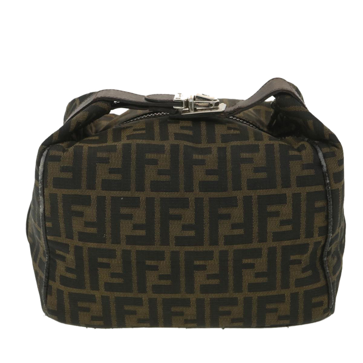 FENDI Zucca Canvas Hand Bag Black Brown 2119 26348 098 bs4277