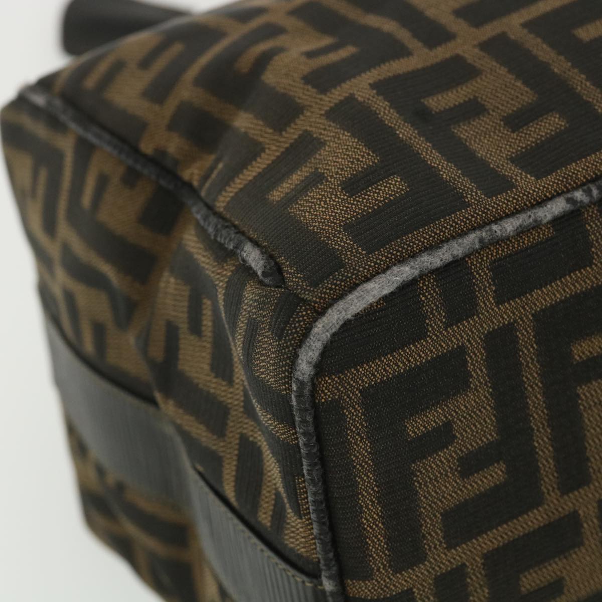 FENDI Zucca Canvas Hand Bag Black Brown bs4420