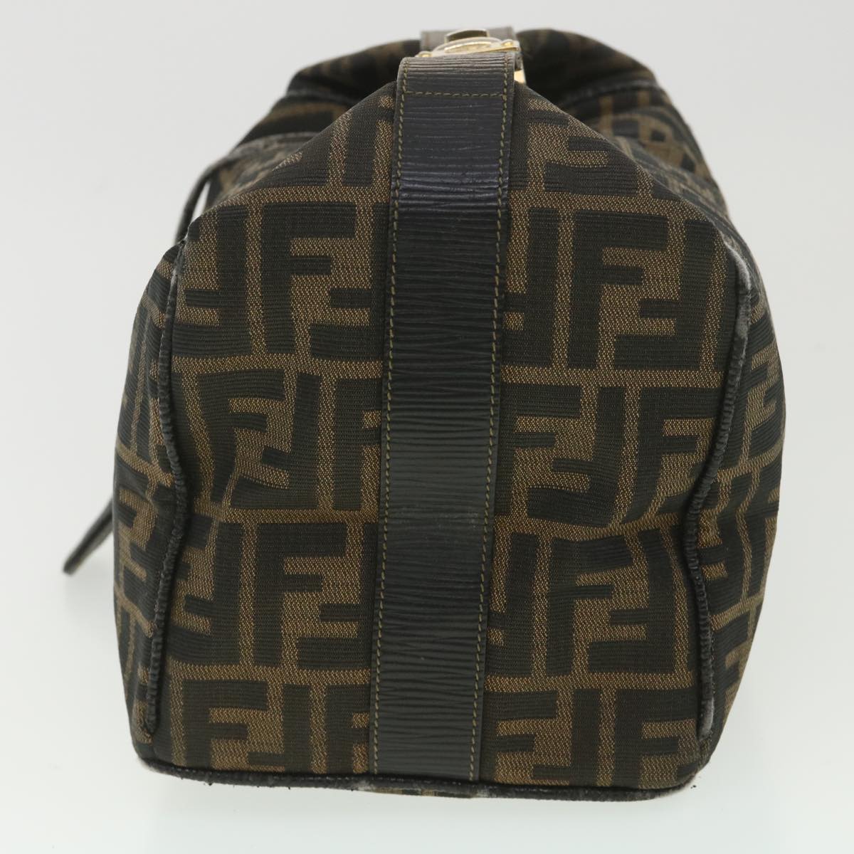 FENDI Zucca Canvas Hand Bag Black Brown bs4420