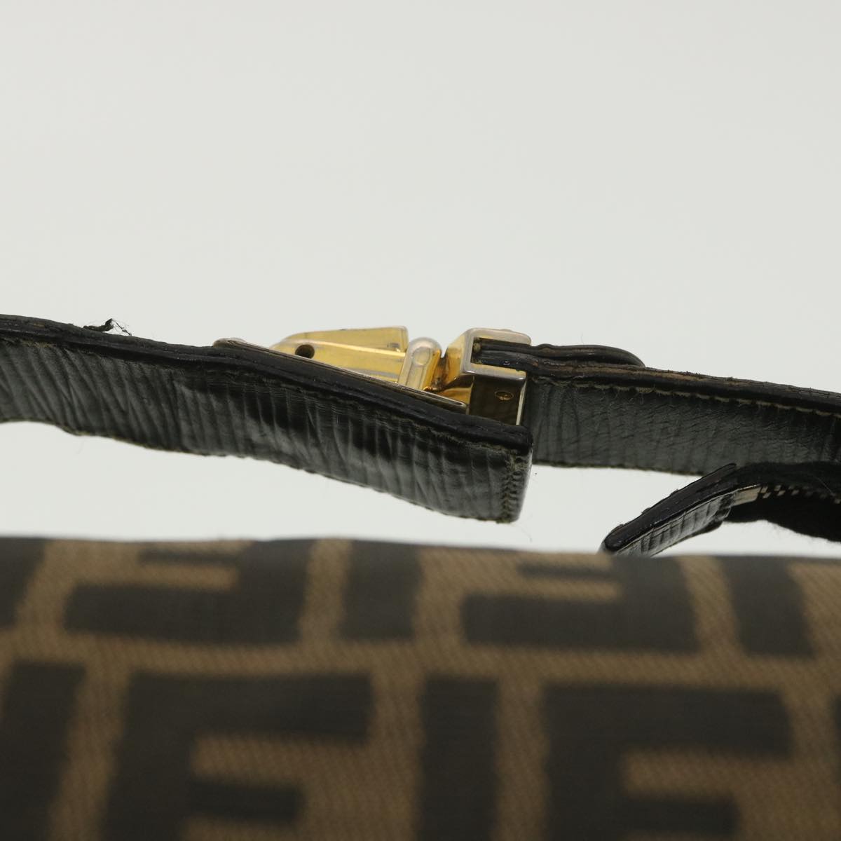 FENDI Zucca Canvas Hand Bag Black Brown bs4420