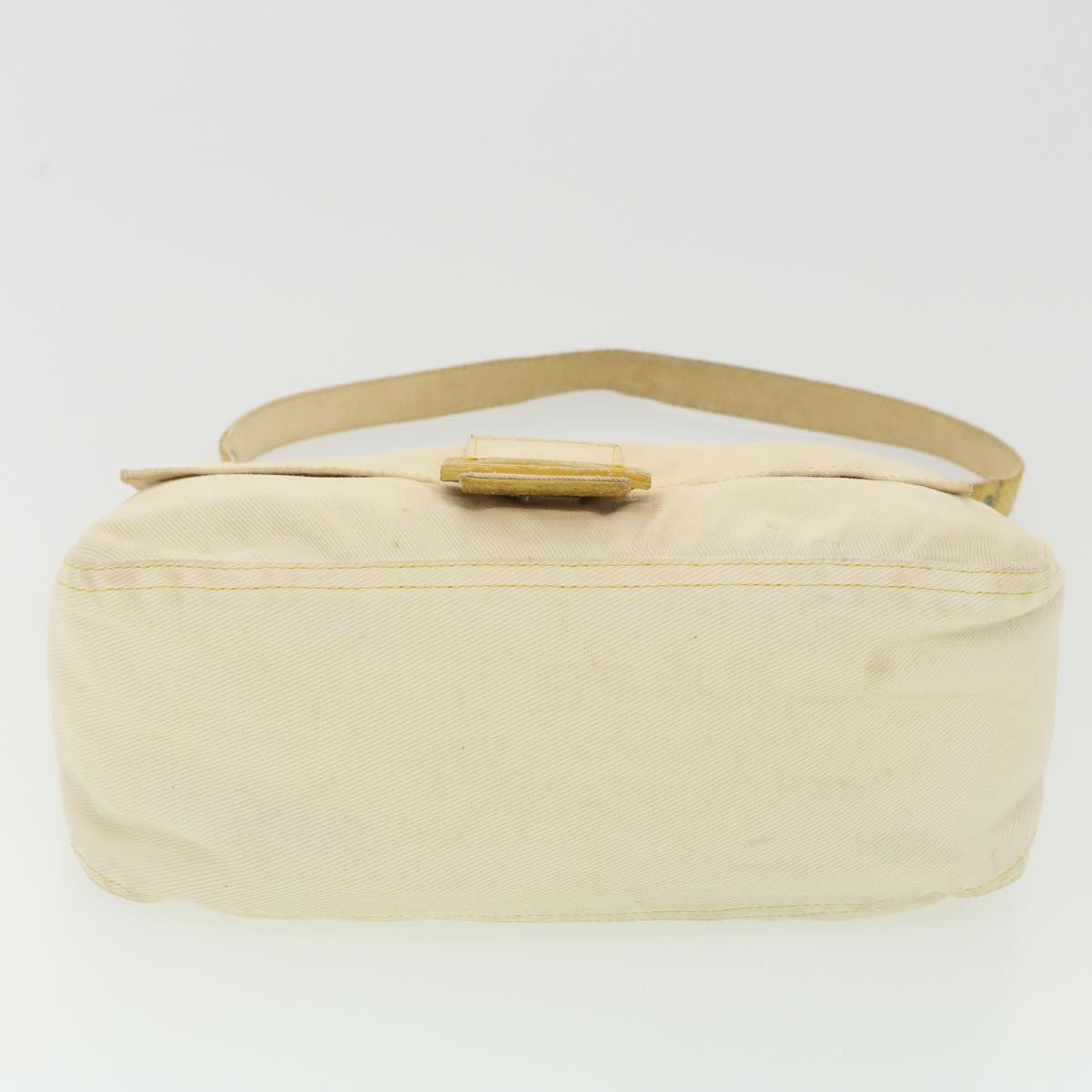 FENDI Mamma Baguette Shoulder Bag Canvas Beige 2305.26325.008 bs4424