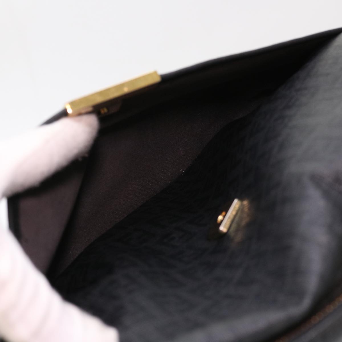 FENDI Zucchino Canvas Shoulder Bag Black 8BT206-FB5 129-2580 bs4435