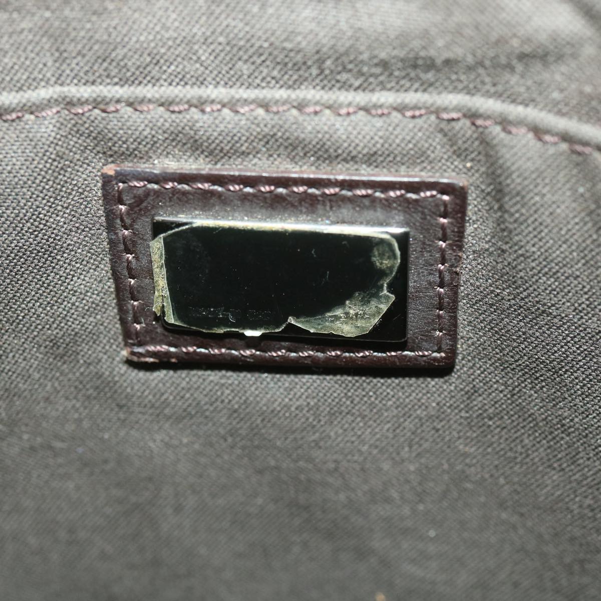 FENDI Zucchino Canvas Shoulder Bag Brown bs4562