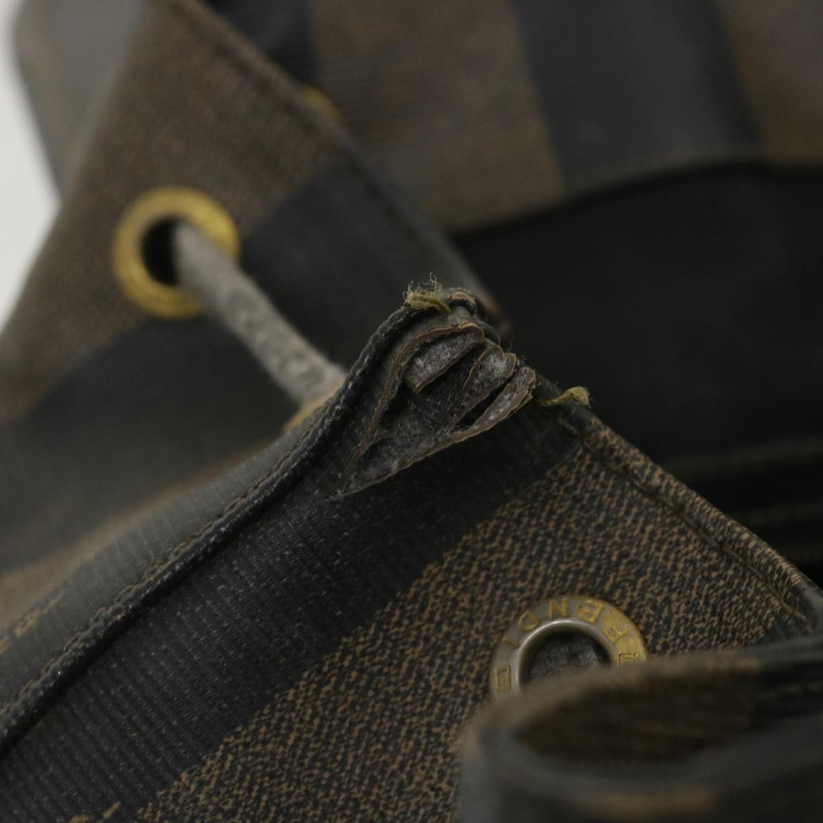 FENDI Pecan Canvas Backpack Brown Black bs4573