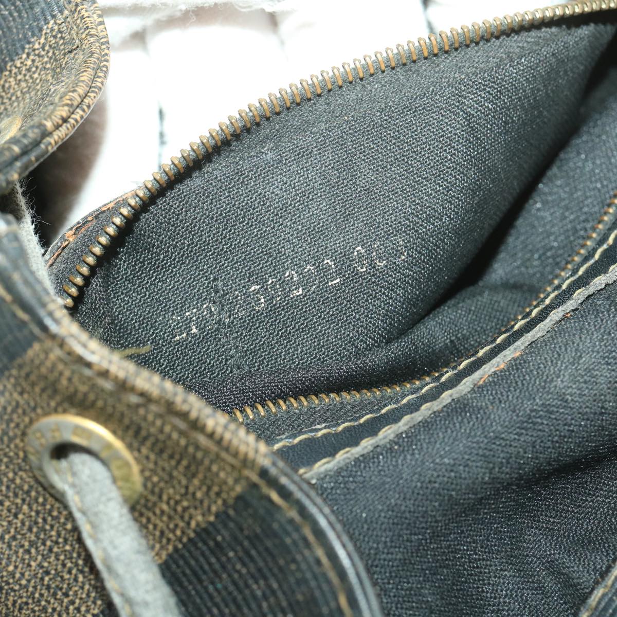FENDI Pecan Canvas Backpack Brown Black bs4573