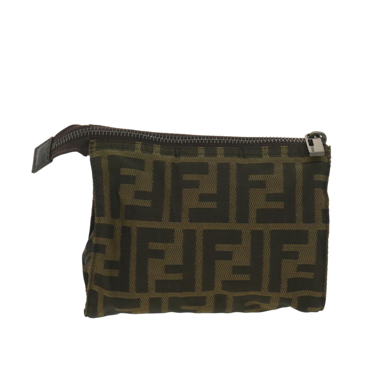 FENDI Zucca Canvas Pouch Nylon 2Set Black Brown bs4582