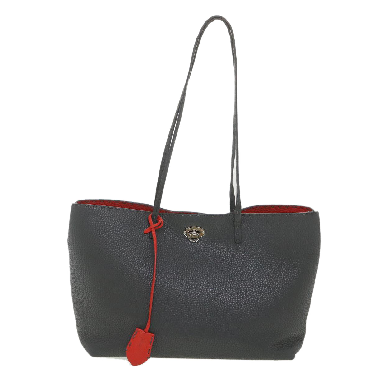 FENDI Celeria Tote Bag Leather Gray bs4608