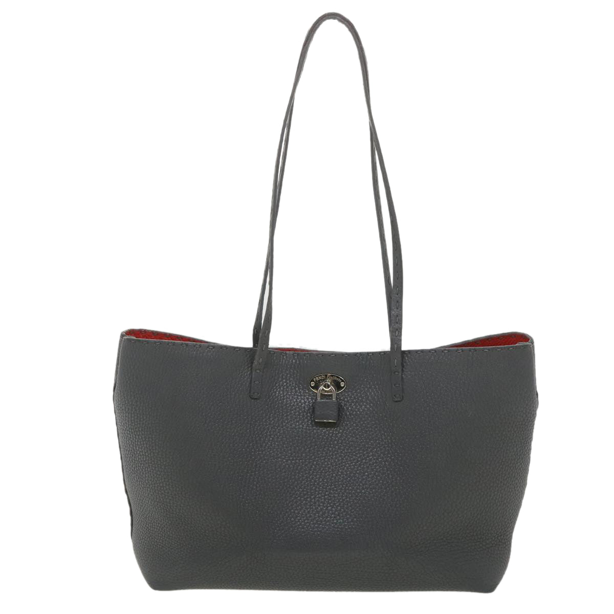 FENDI Celeria Tote Bag Leather Gray bs4608