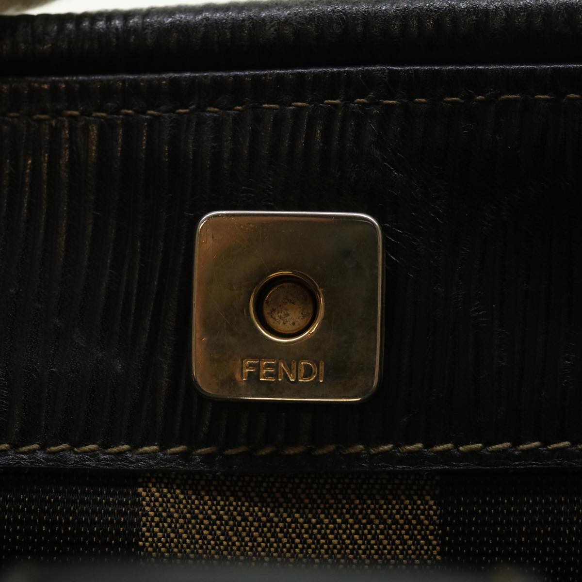 FENDI Pecan Canvas Hand Bag Brown bs4791