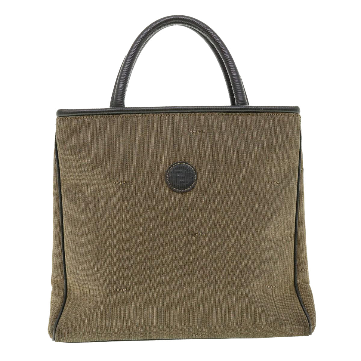 FENDI Pecan Canvas Hand Bag Brown bs4791
