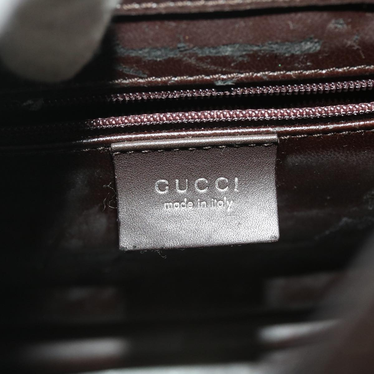 GUCCI Shoulder Bag Leather Brown 001-3043-002113 bs4814