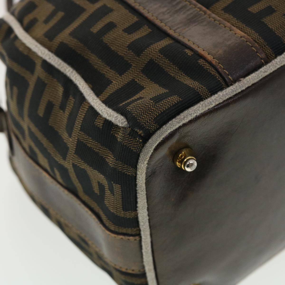 FENDI Zucca Canvas Hand Bag Black Brown bs4840