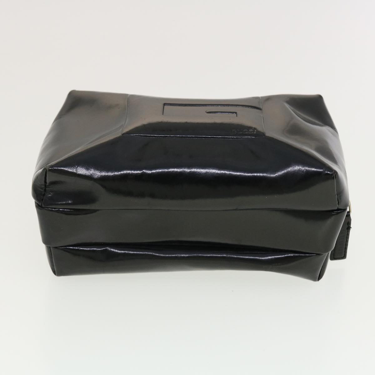 GUCCI Pouch Hand Bag Patent 2Set Black bs4845
