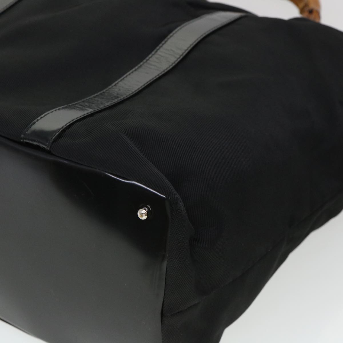 GUCCI Bamboo Tote Bag Nylon Black bs4991