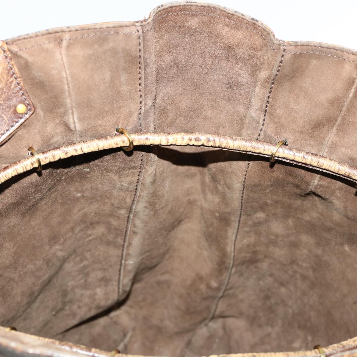 GUCCI Hand Bag Suede Brown 95374 bs5004