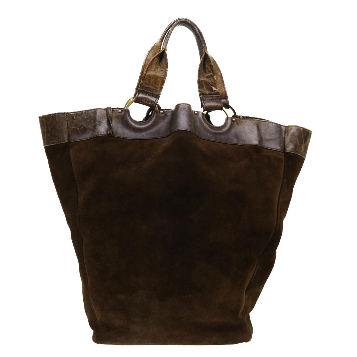 GUCCI Hand Bag Suede Brown 95374 bs5004