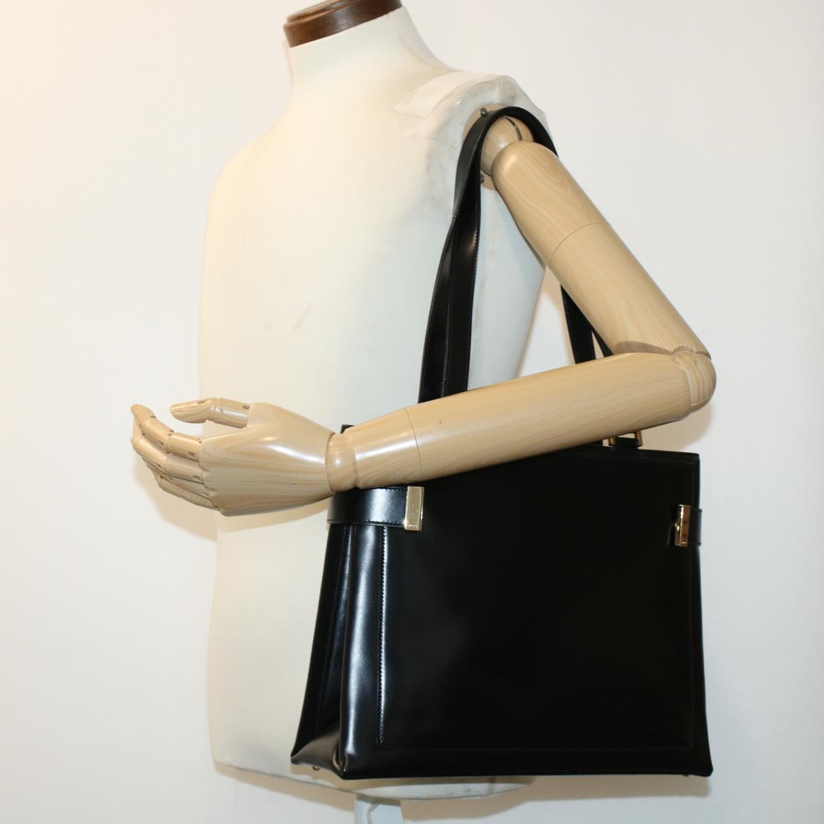 GUCCI Shoulder Bag Leather Black 00221130333 bs5042