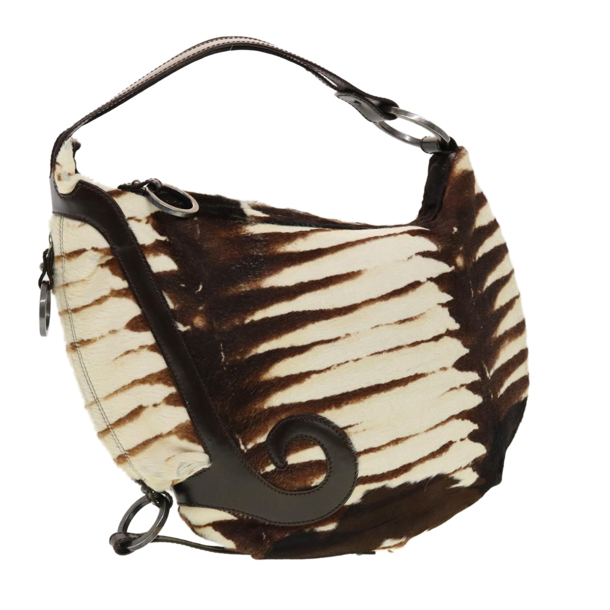 FENDI Shoulder Bag Harako leather Brown bs5205