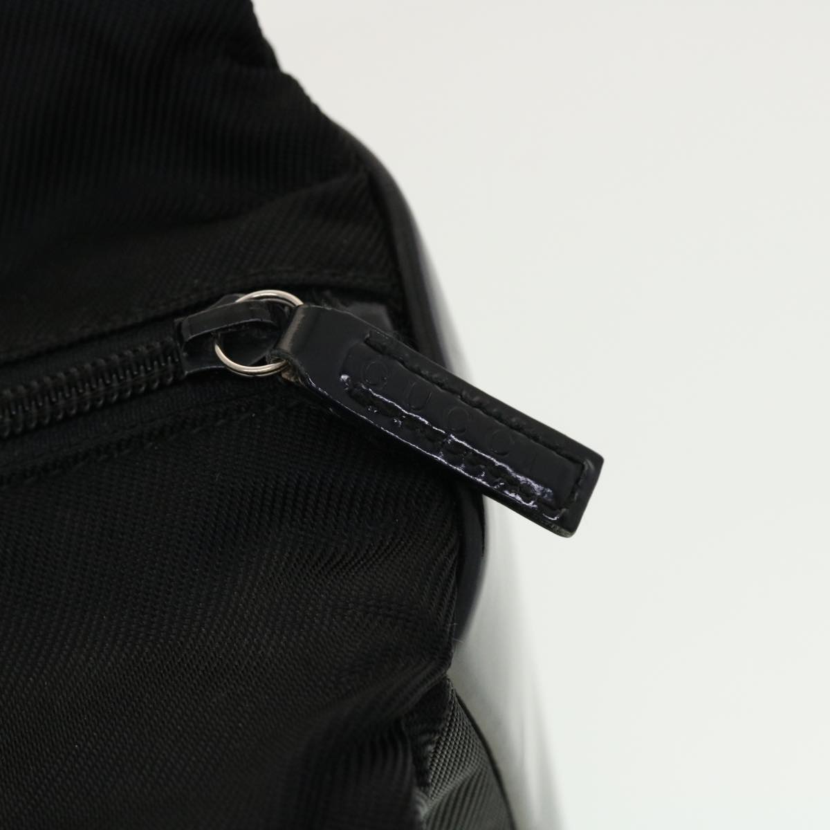 GUCCI Bamboo Hand Bag Nylon Black 000 1014 0575 bs5214