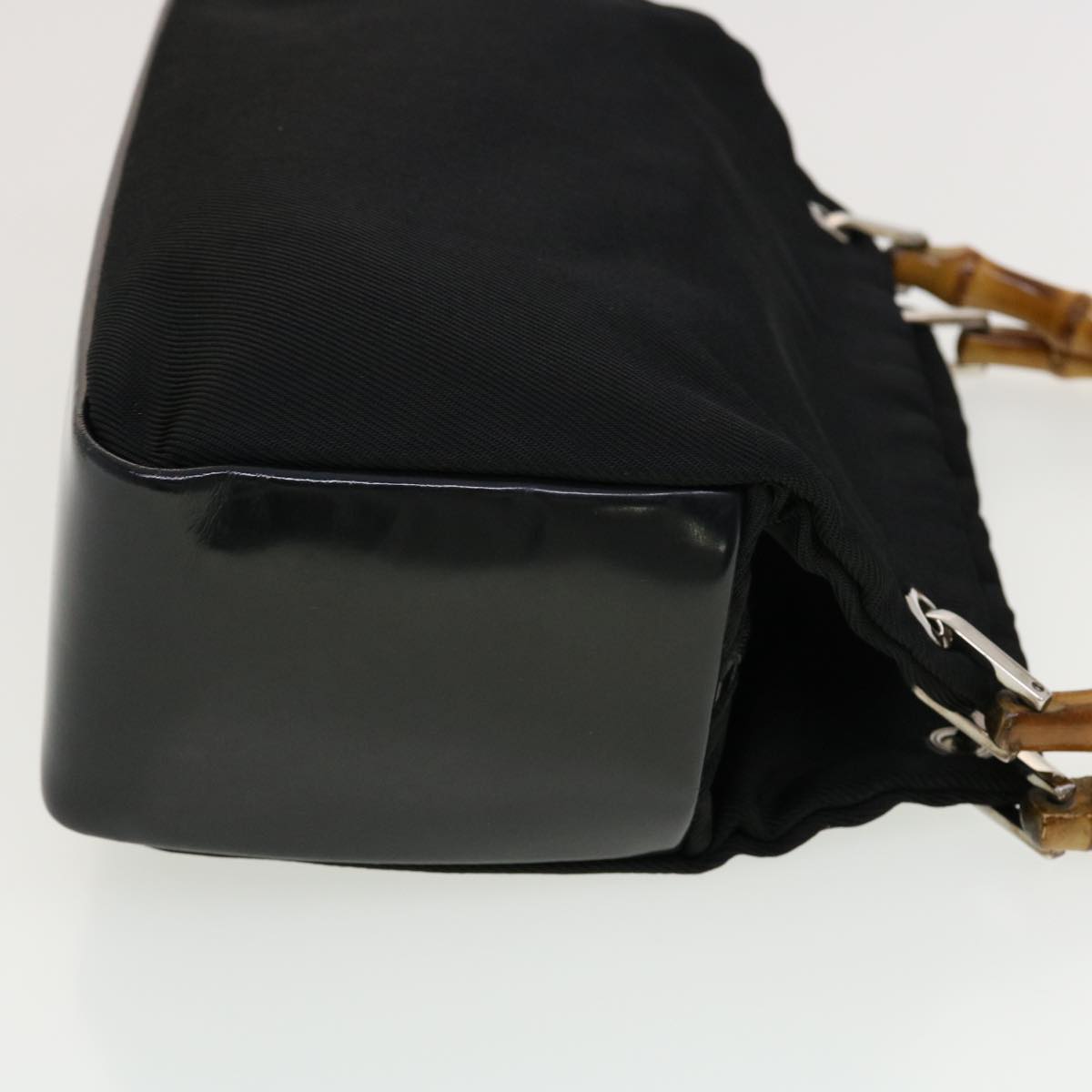 GUCCI Bamboo Hand Bag Nylon Black 000 1014 0575 bs5214