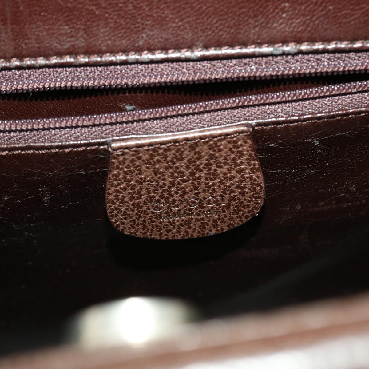GUCCI Hand Bag Leather Brown 00237541313 bs5271