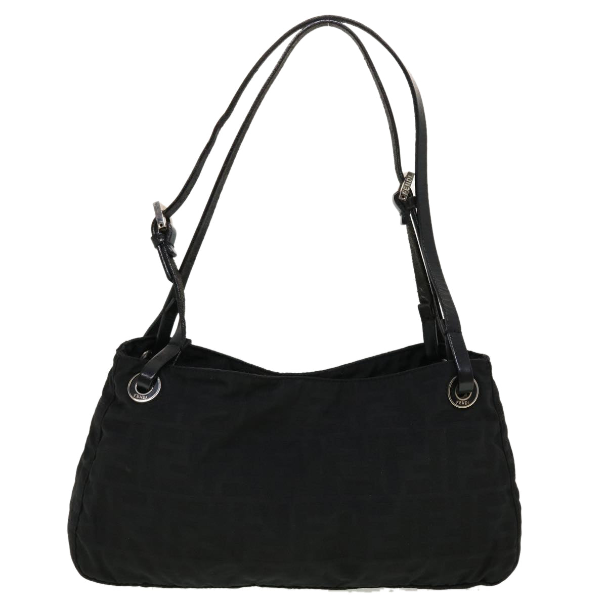 FENDI Zucca Canvas Shoulder Bag Black bs5300