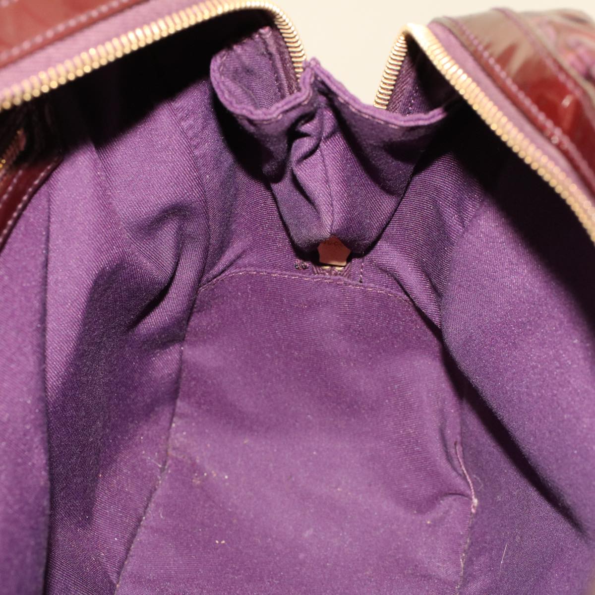 GUCCI Shoulder Bag Patent leather Purple 145770 bs5305